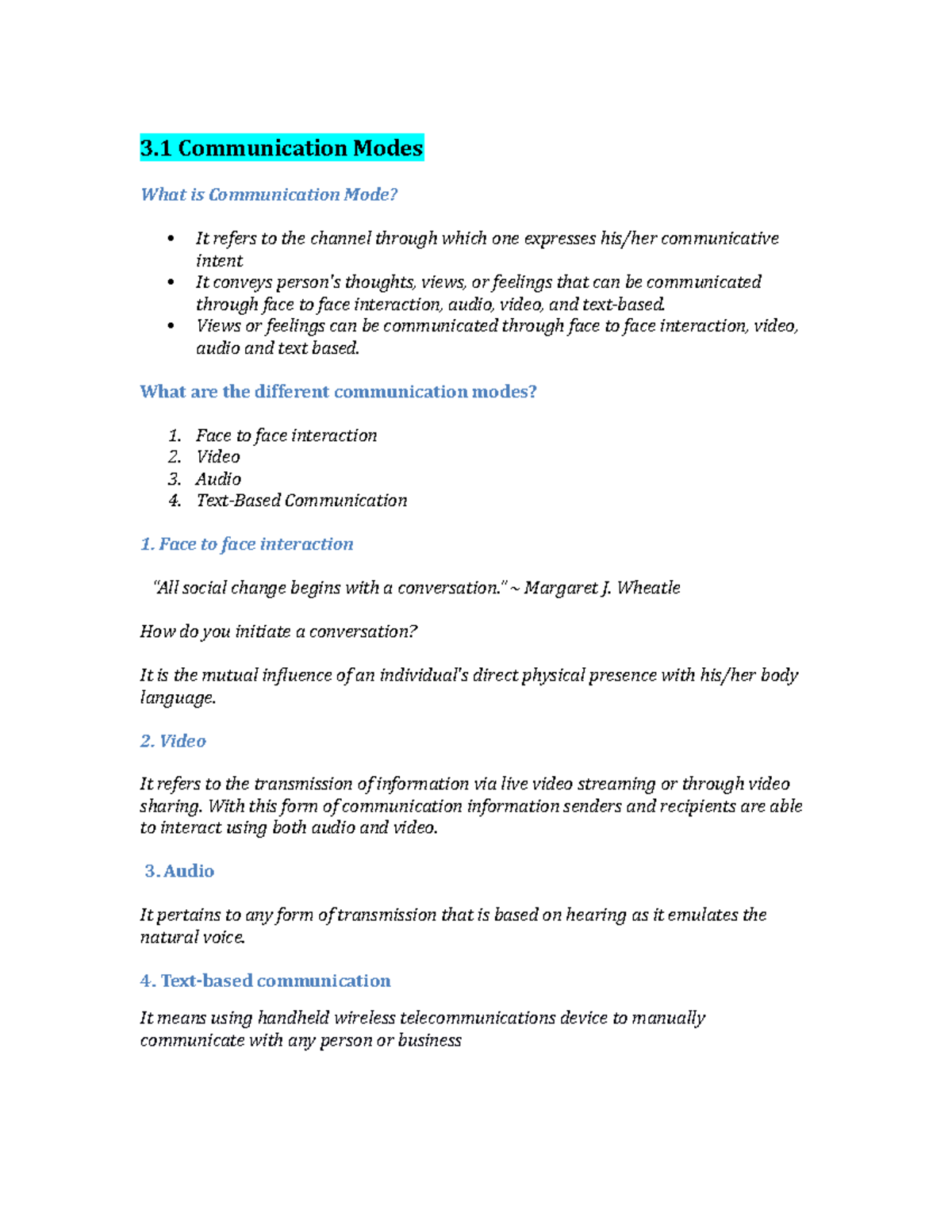 Purposive Communication Midterms 3 Communication Modes What Is 