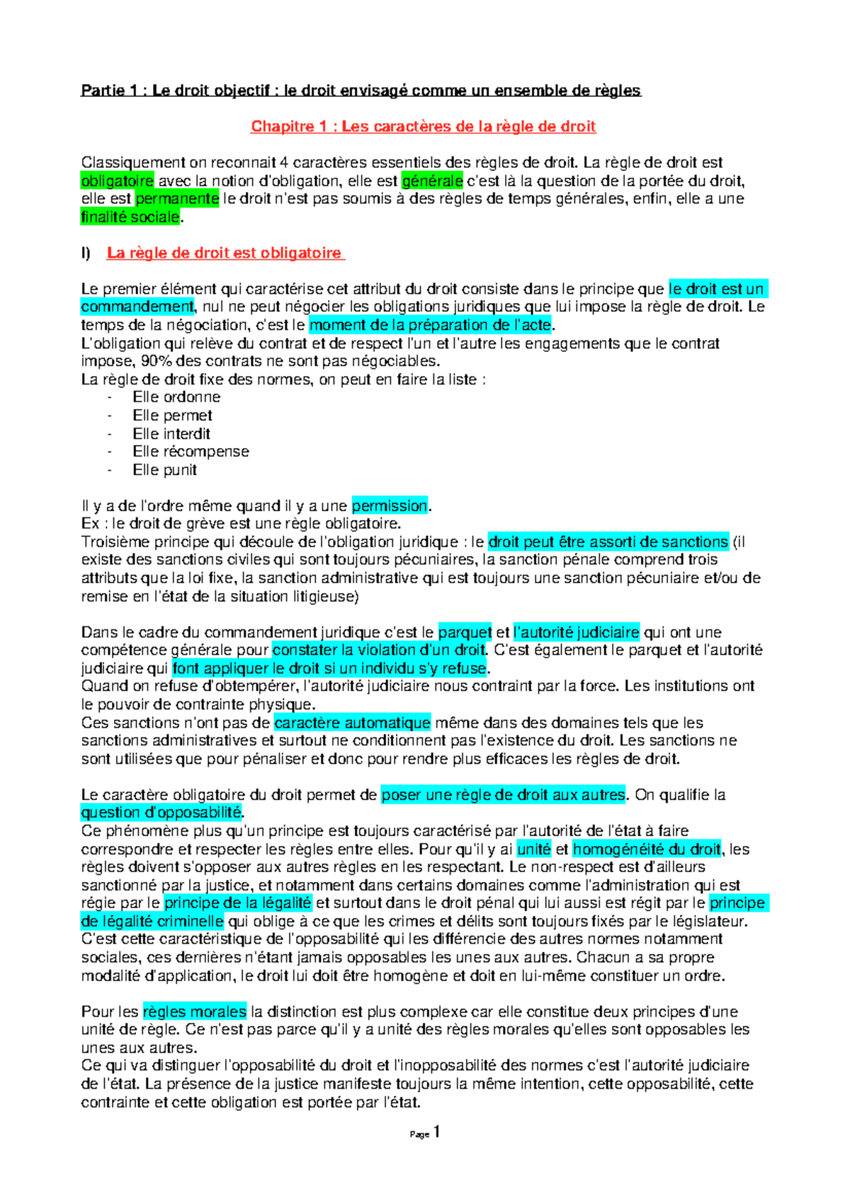 Chapitre 1 - Partie 1 : Le droit objectif : le droit envisagé comme un ...