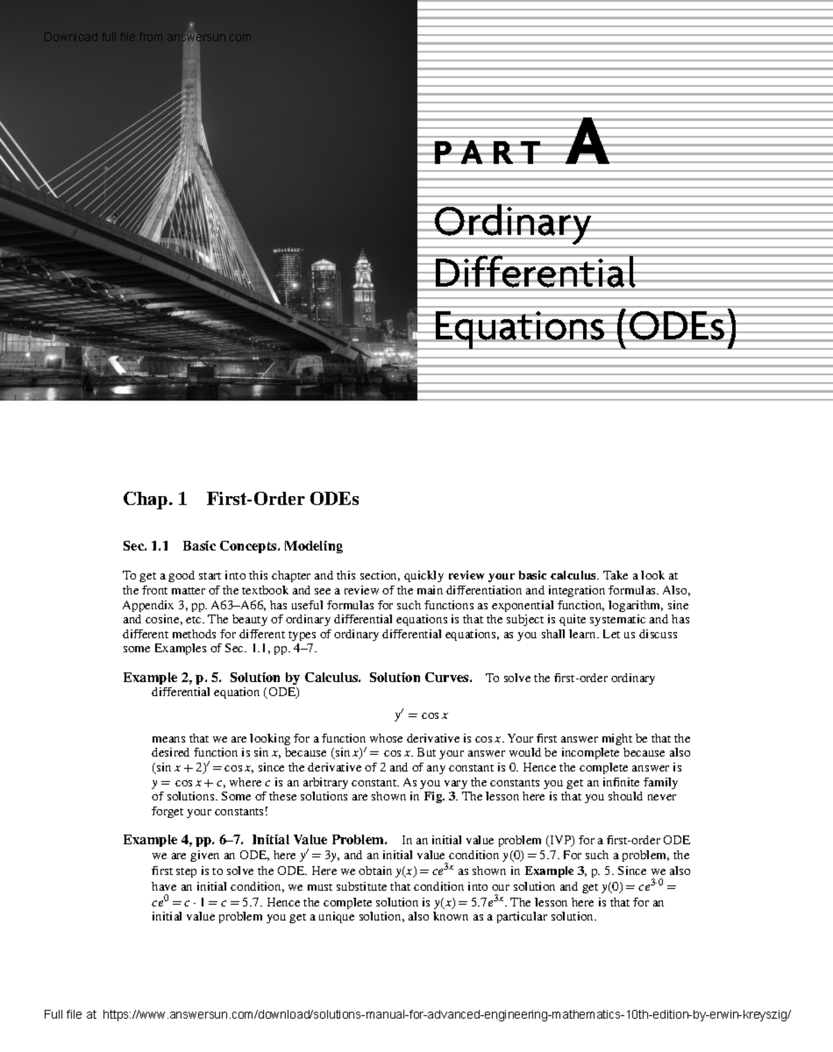 Student s Solutions Manual For Different - PART A Ordinary Differential ...