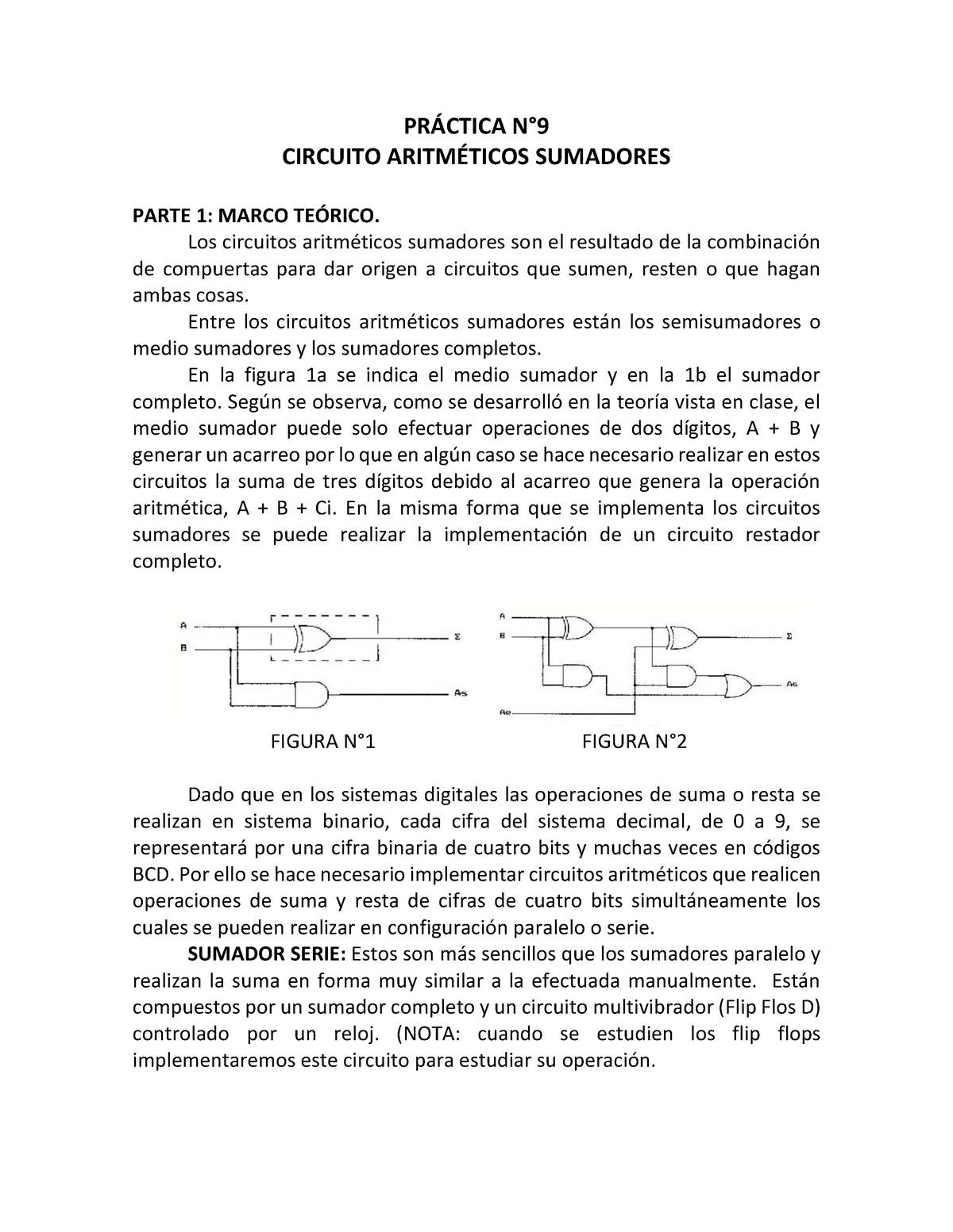 PRÃ Ctica NÂ° 9 Circuitos Aritmã Ticos Sumadores - PR¡CTICA N∞ CIRCUITO ...