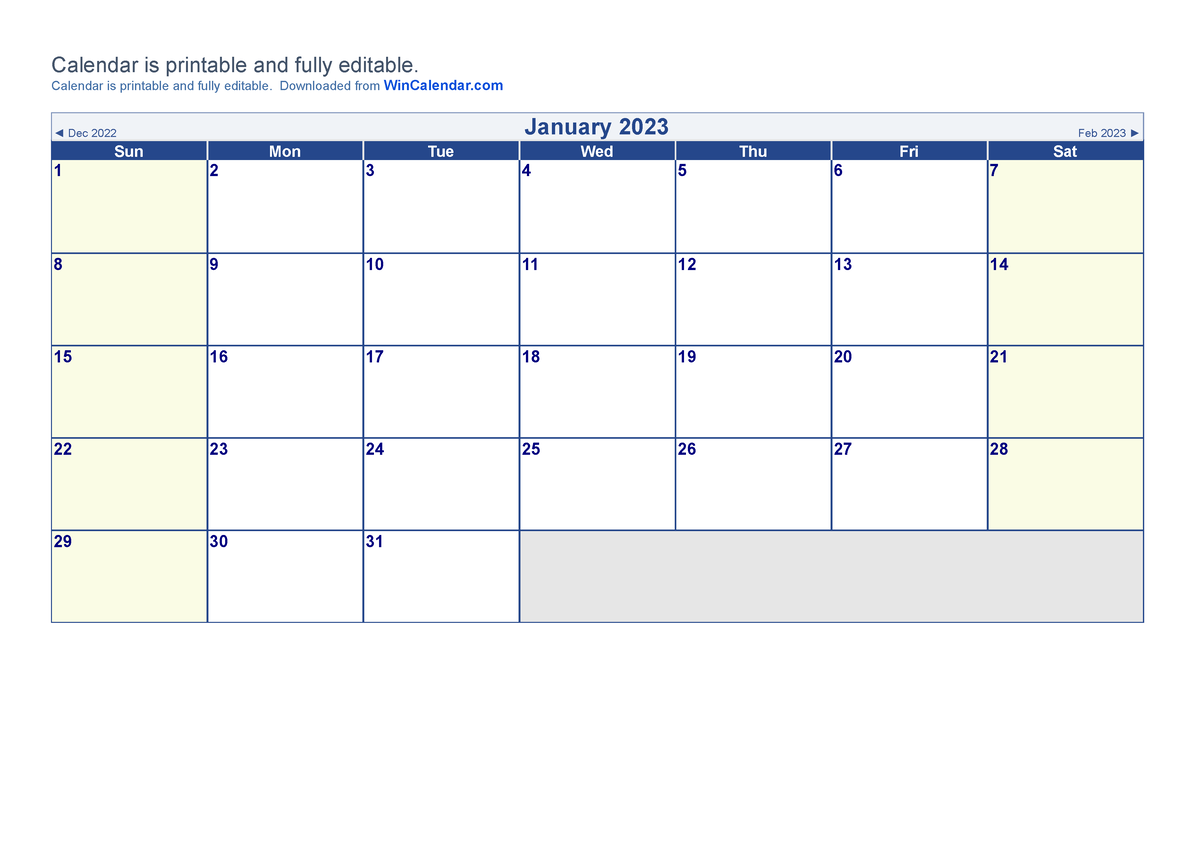 2023-Word-Calendar - 2023-Word-Calendar - Calendar is printable and ...