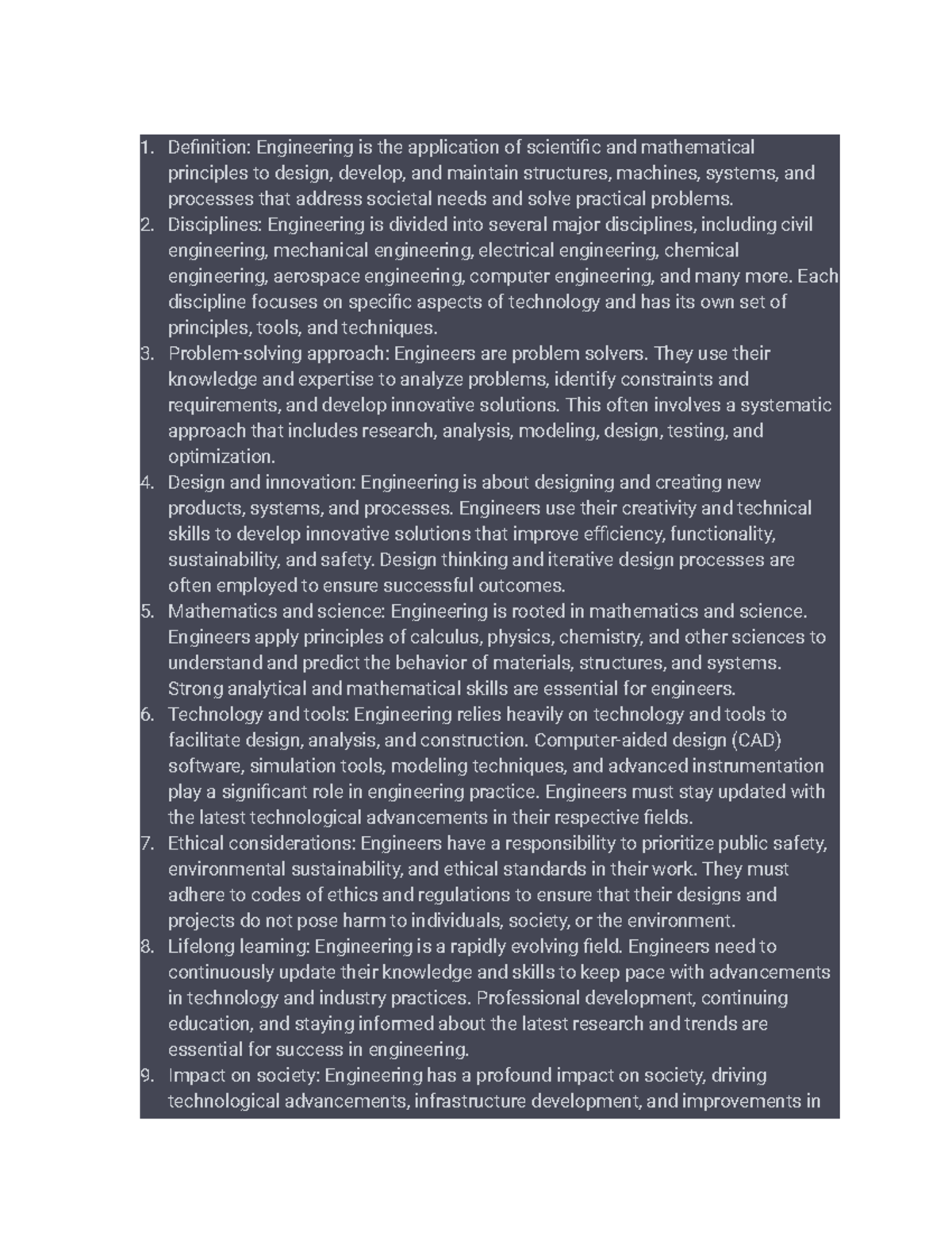 General notes on engineering - Studocu