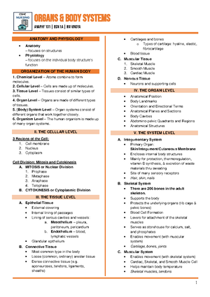 Trans Template - cardio and skeletal system reviewer - Anatomy and ...
