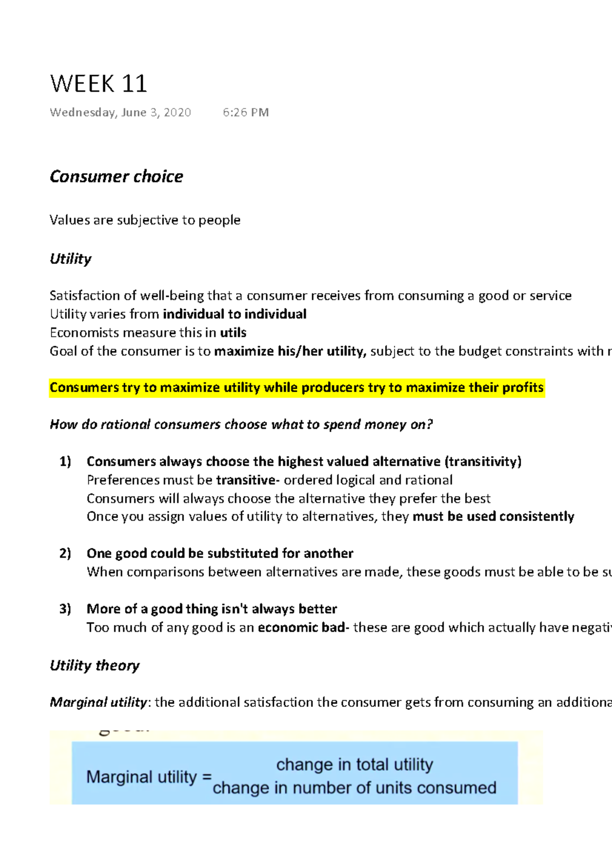 WEEK 11 - lecture slides and notes for principles of microeconomics ...