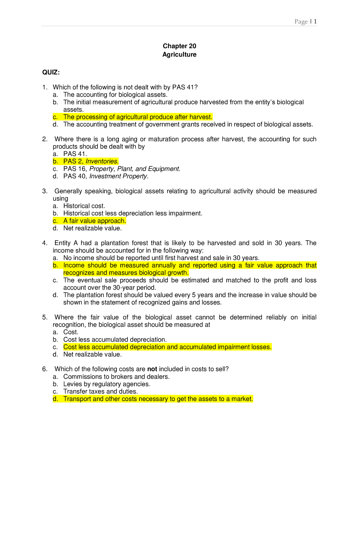 QUIZ Chapter 20 Agriculture Page 1 Chapter 20 Agriculture QUIZ   Thumb 1200 1835 