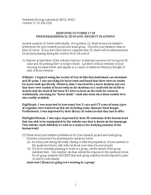 Response 3 - Vertebrate Biology Laboratory (BIOL 456L) September 26-27 ...