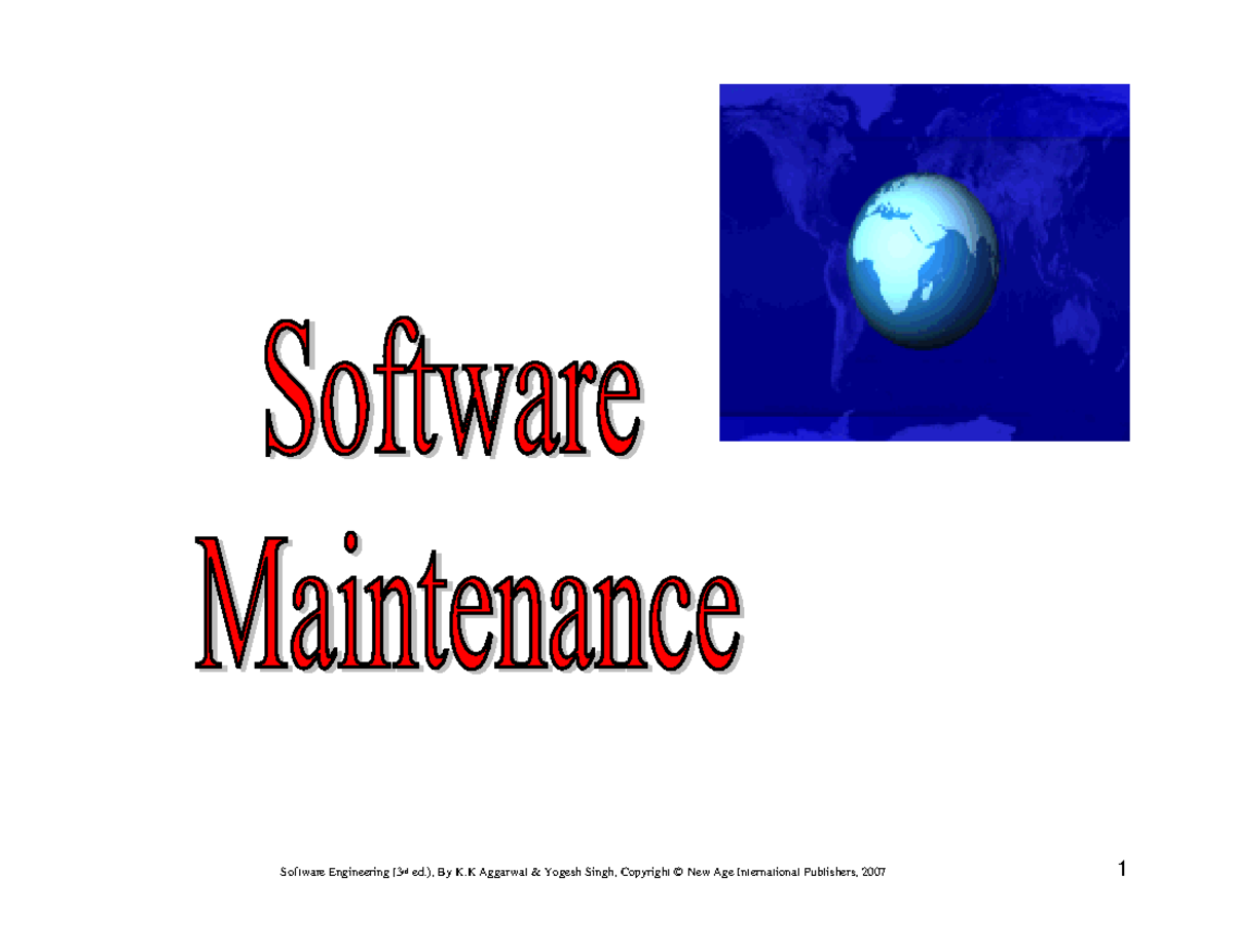 SE UNIT 5 - Unit 5 - Software Engineering ( rd ed.), By K Aggarwal ...
