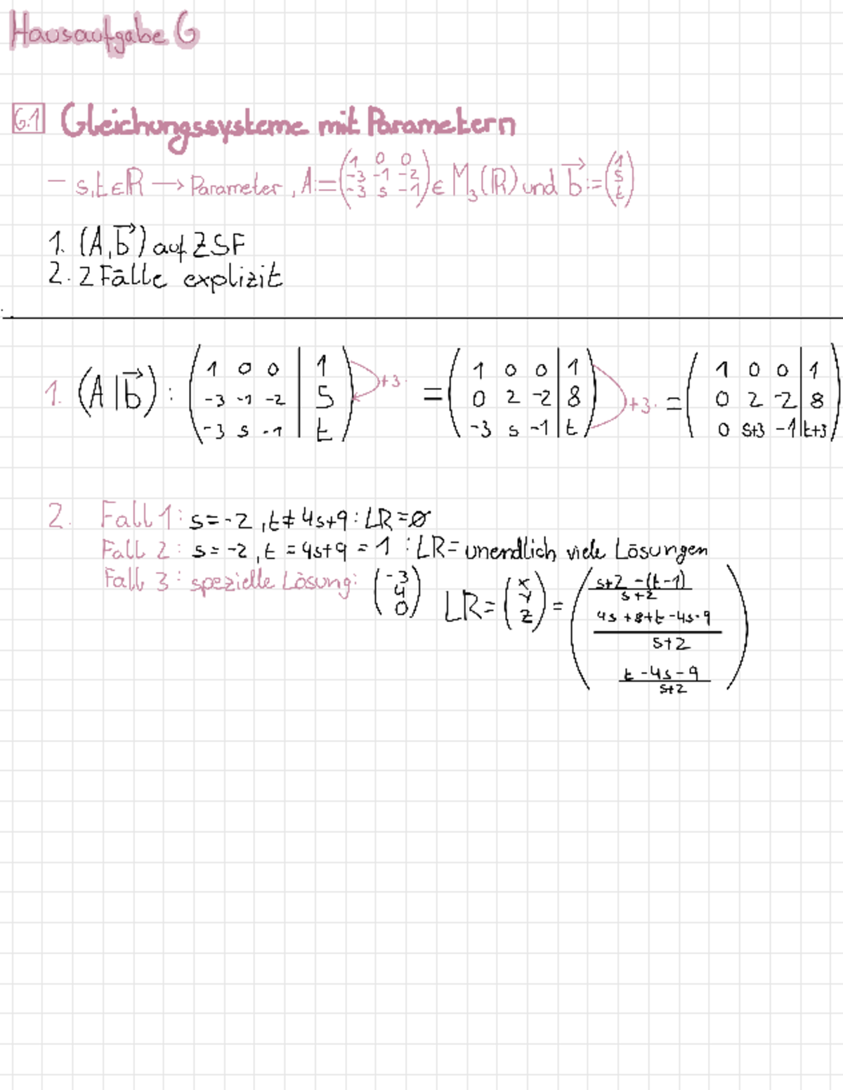 Hausaufgabe 6 1 - Wintersemester - Lineare Algebra - Studocu