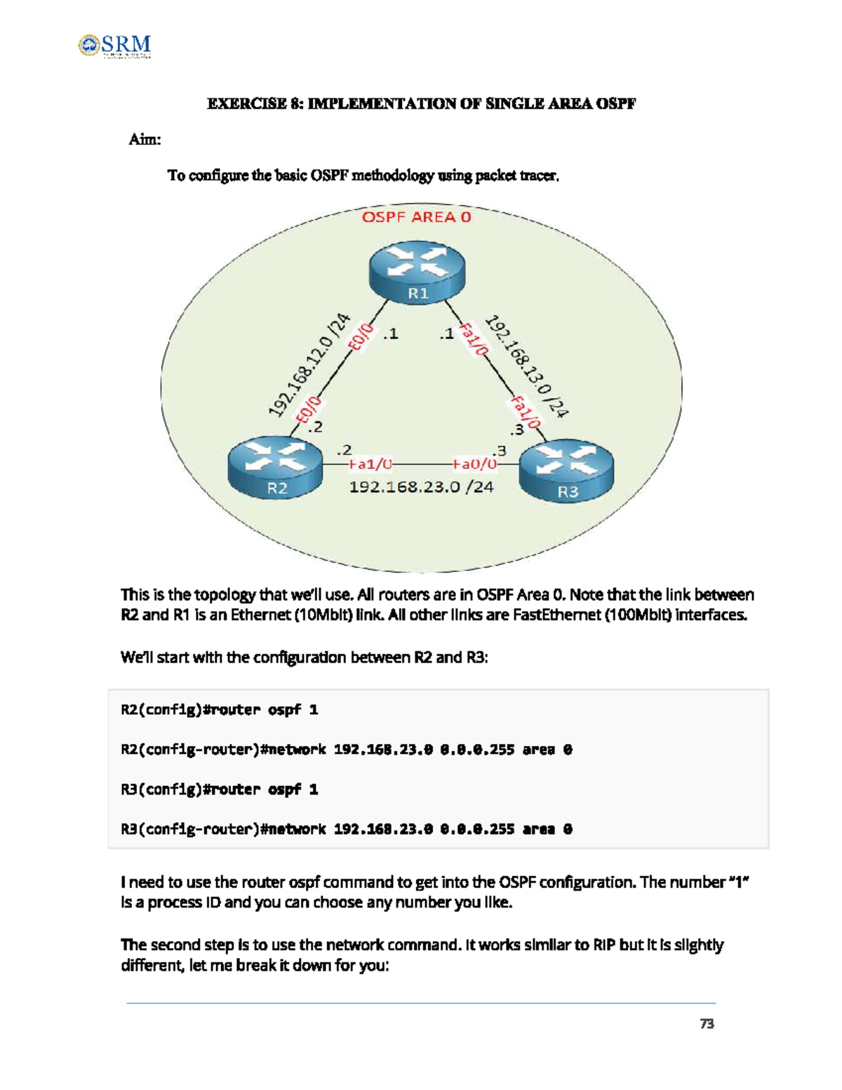 Ex8 - Experiment 8 - C SRM TECHNOLOGY EXERCISE 8: IMPLEMENTATION OF ...