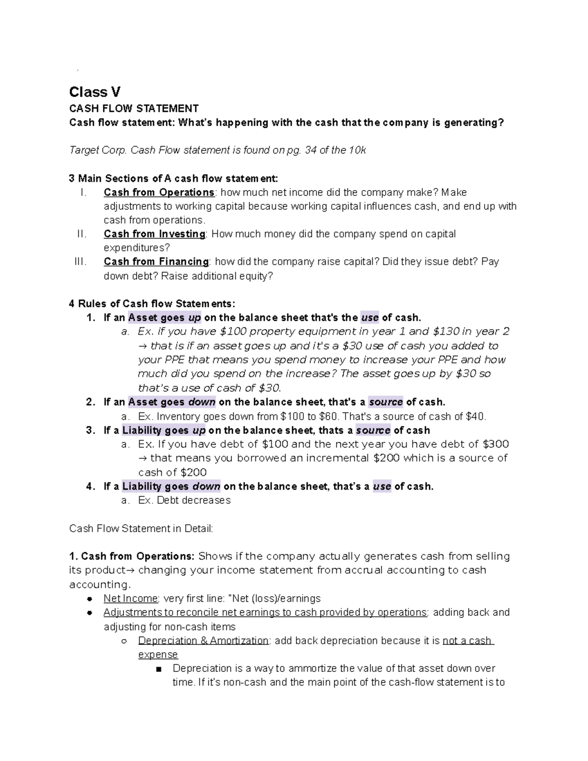 FIN333 Class 5 - Professor Young at DePaul University Lecture Notes for ...