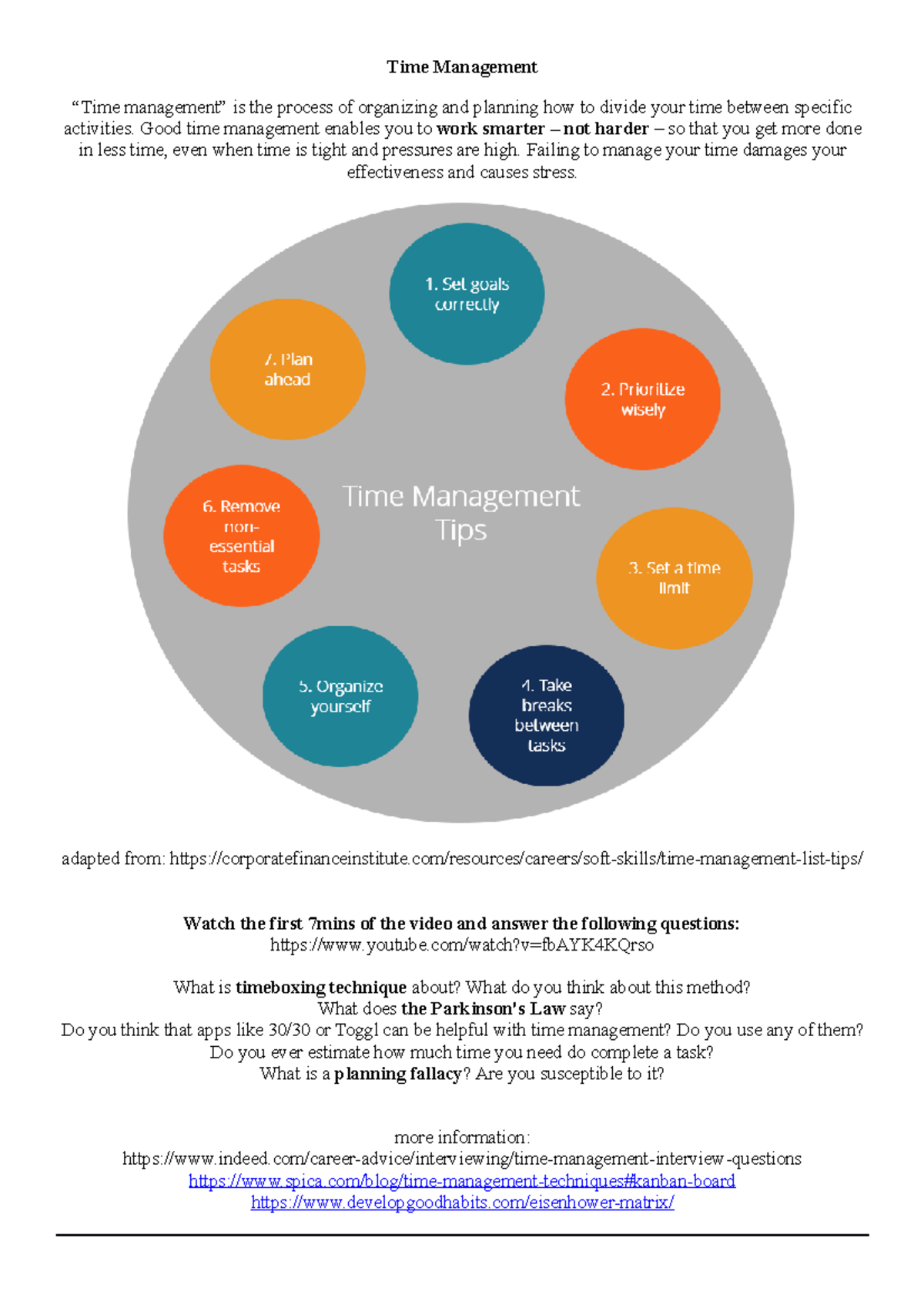 Time Management - Notatki z wykładu 8 - Time Management “Time ...