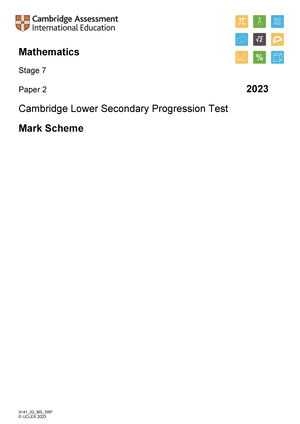 Science Stage 8 P1 MS 2023 - 3145_01_MS_4RP© UCLES 2023 Science Stage 8 ...