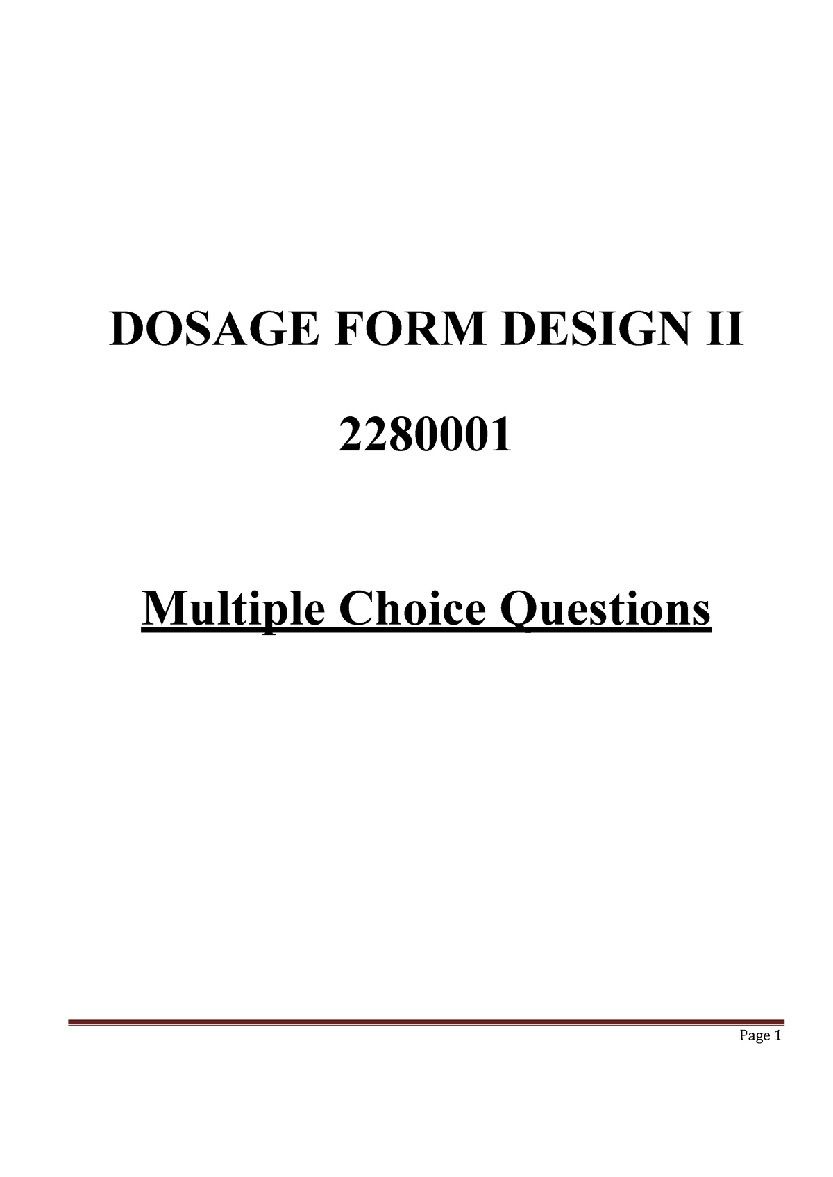 Dosage Form Design Il-2280001 - Dosage Form Design Il - Studocu