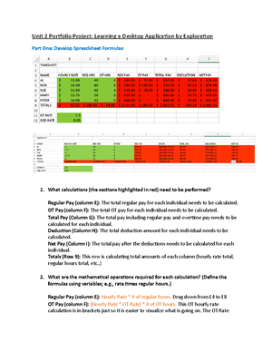 Excel Design Principles - Unit 2 Part One: Develop Spreadsheet Formulas ...