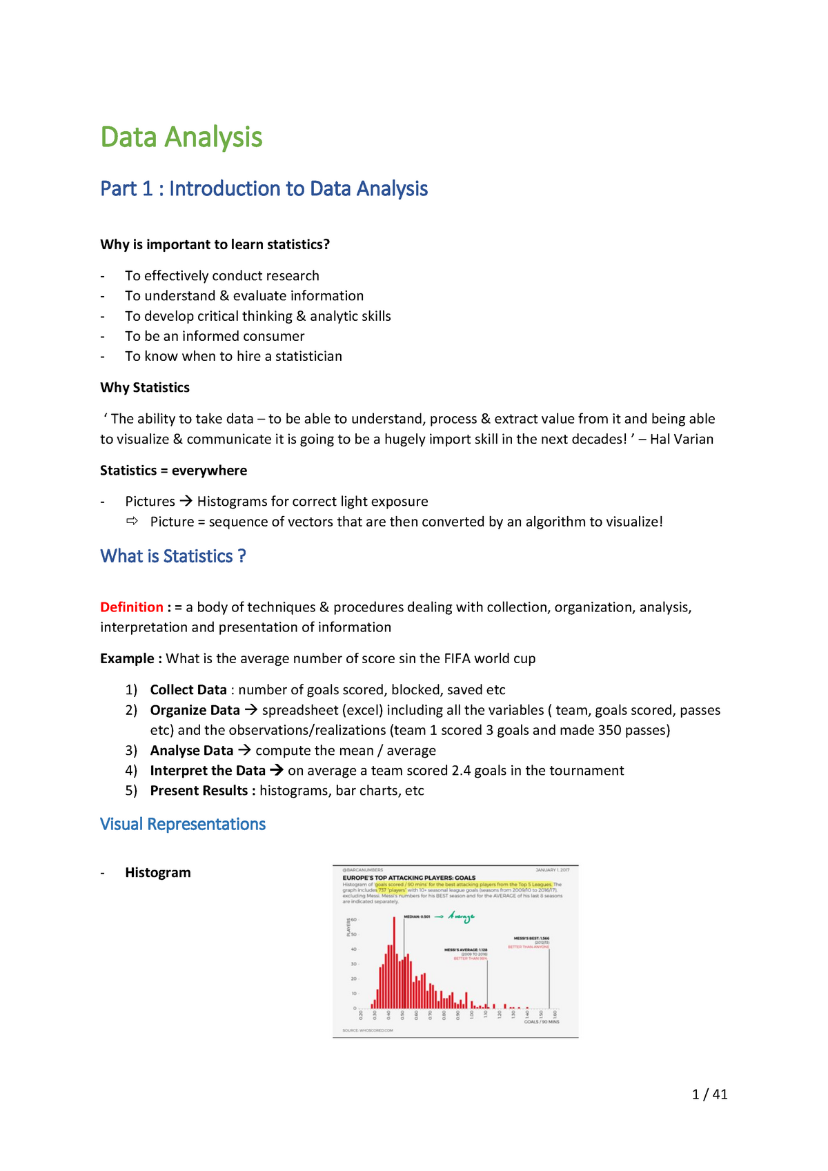 Summary of the first Part of Data Analsis - Data Analysis Part 1 ...