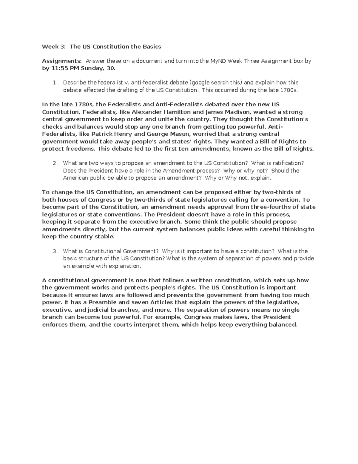 Gov A3-kp - ok so i was thinking that this is pointless - Week 3: The ...