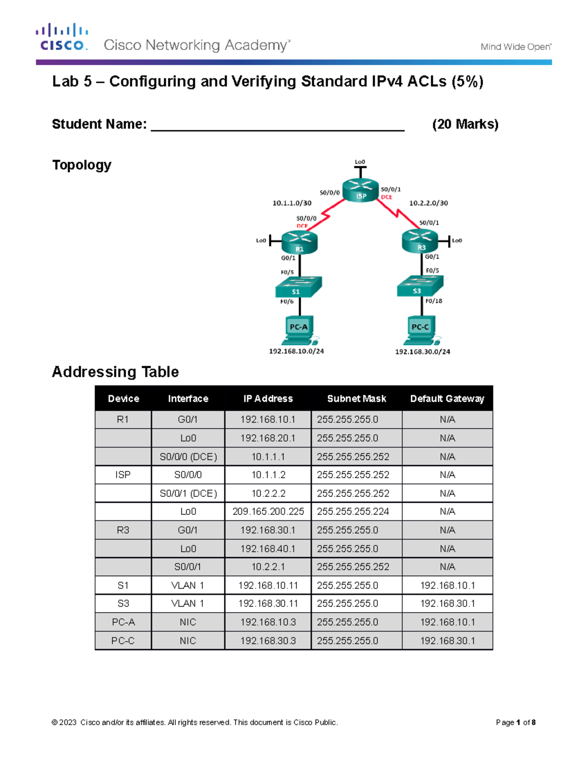 CSN205 Lab 5 - Semester2 Lab5 Details - Lab 5 – Configuring And ...