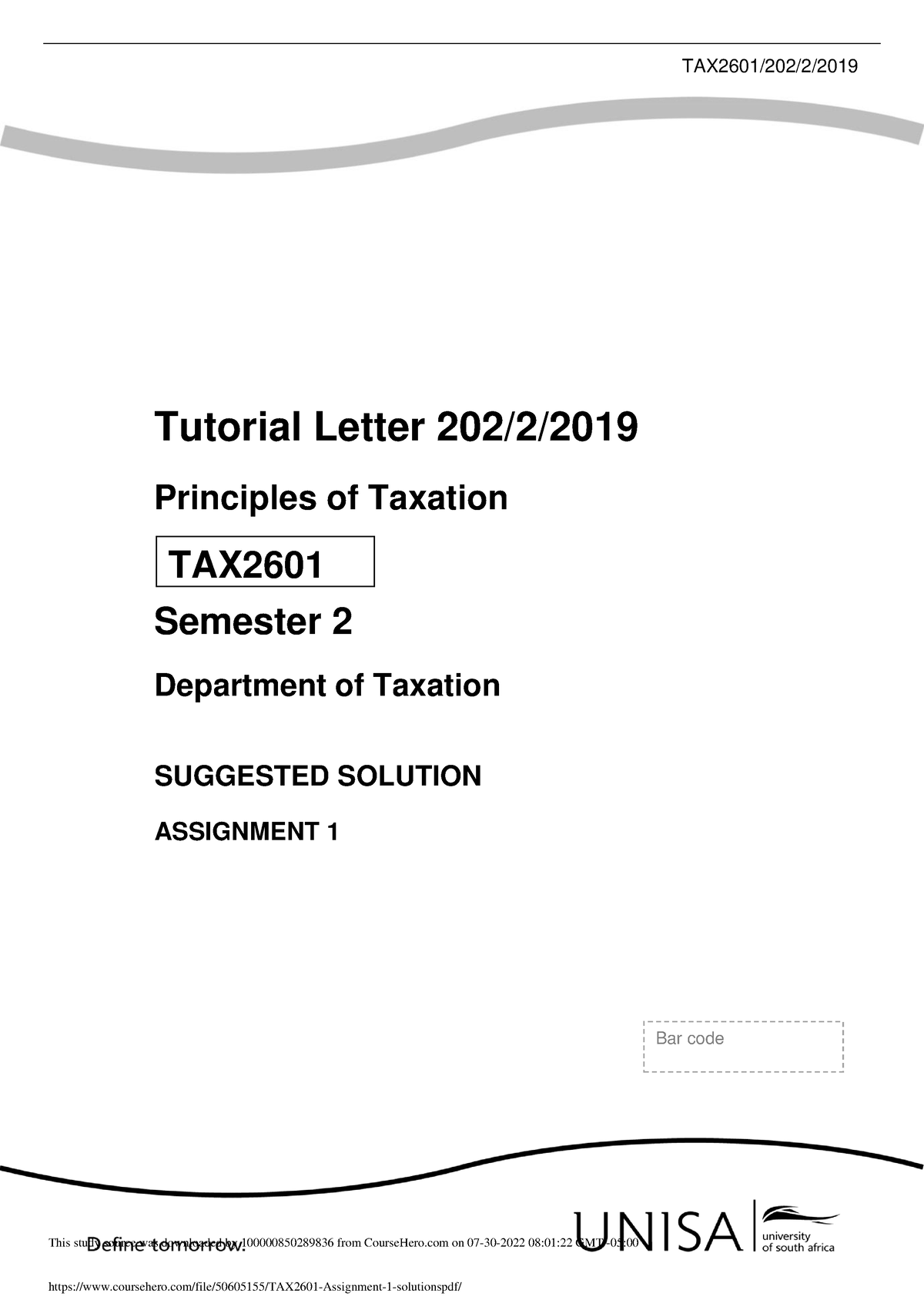 tax2601 assignment 6 2022