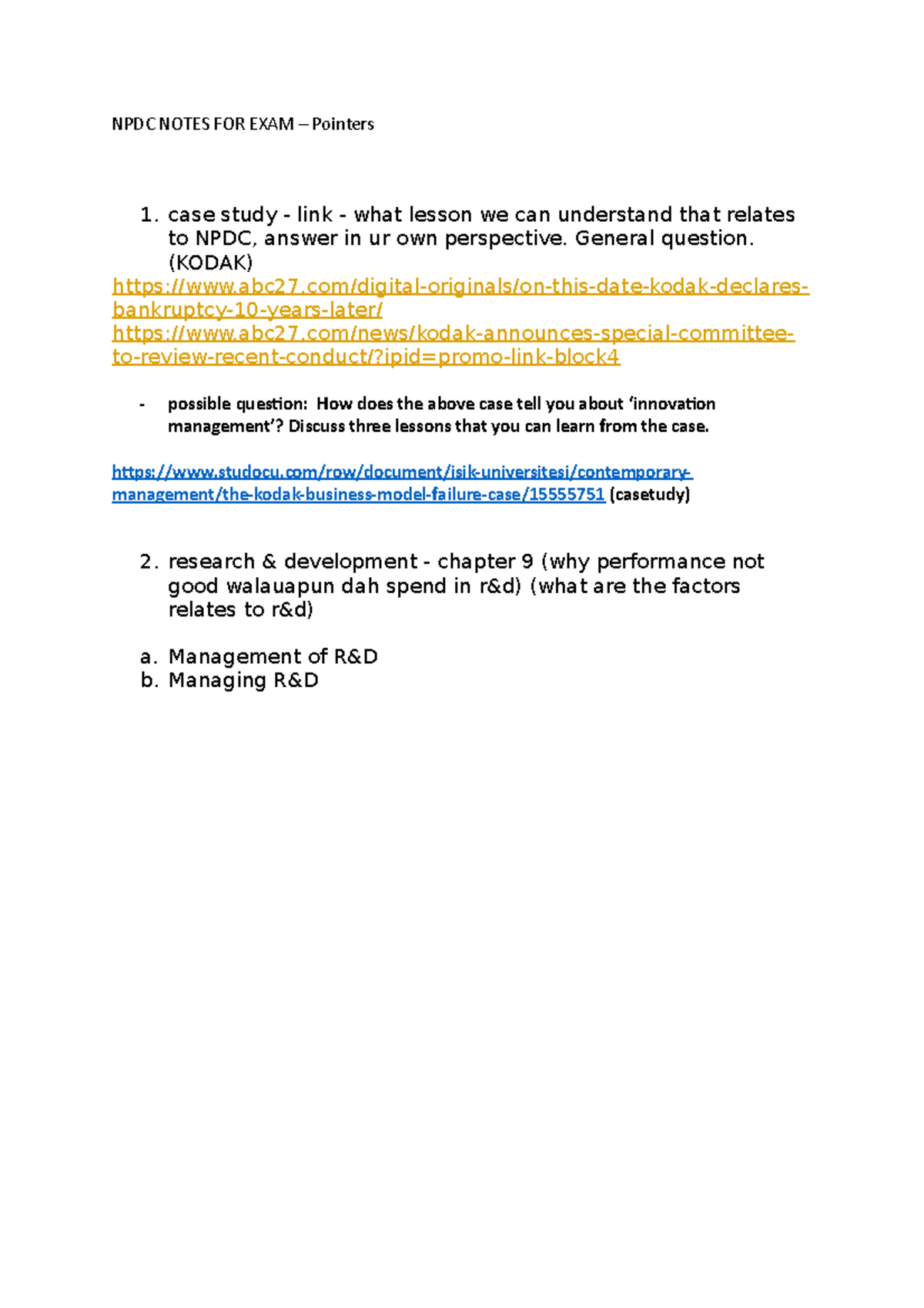 NPDC Notes FOR EXAM - new product development commercialization - NPDC ...