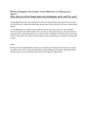 Module 3 Learning Portfolio Learning Strategies And The Science Of