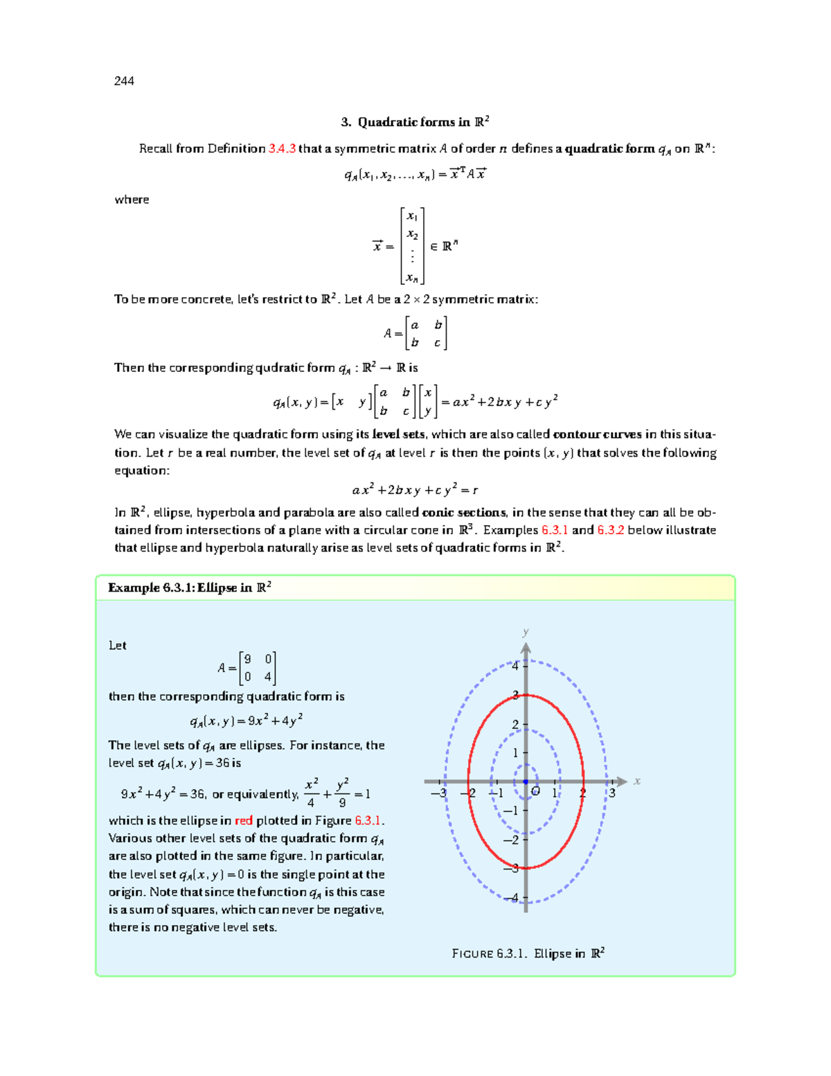 6.3 update for MA12W - Quadratic forms in R 2 Recall from Definition 3. ...
