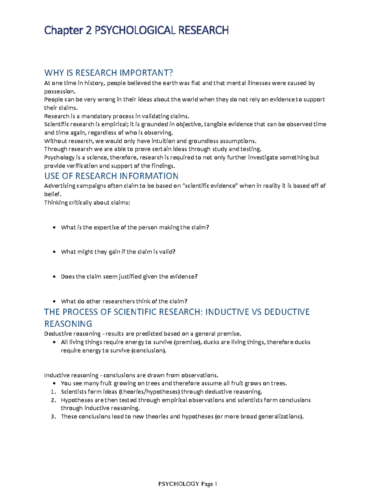 chapter 2 psychological research methods and statistics answers