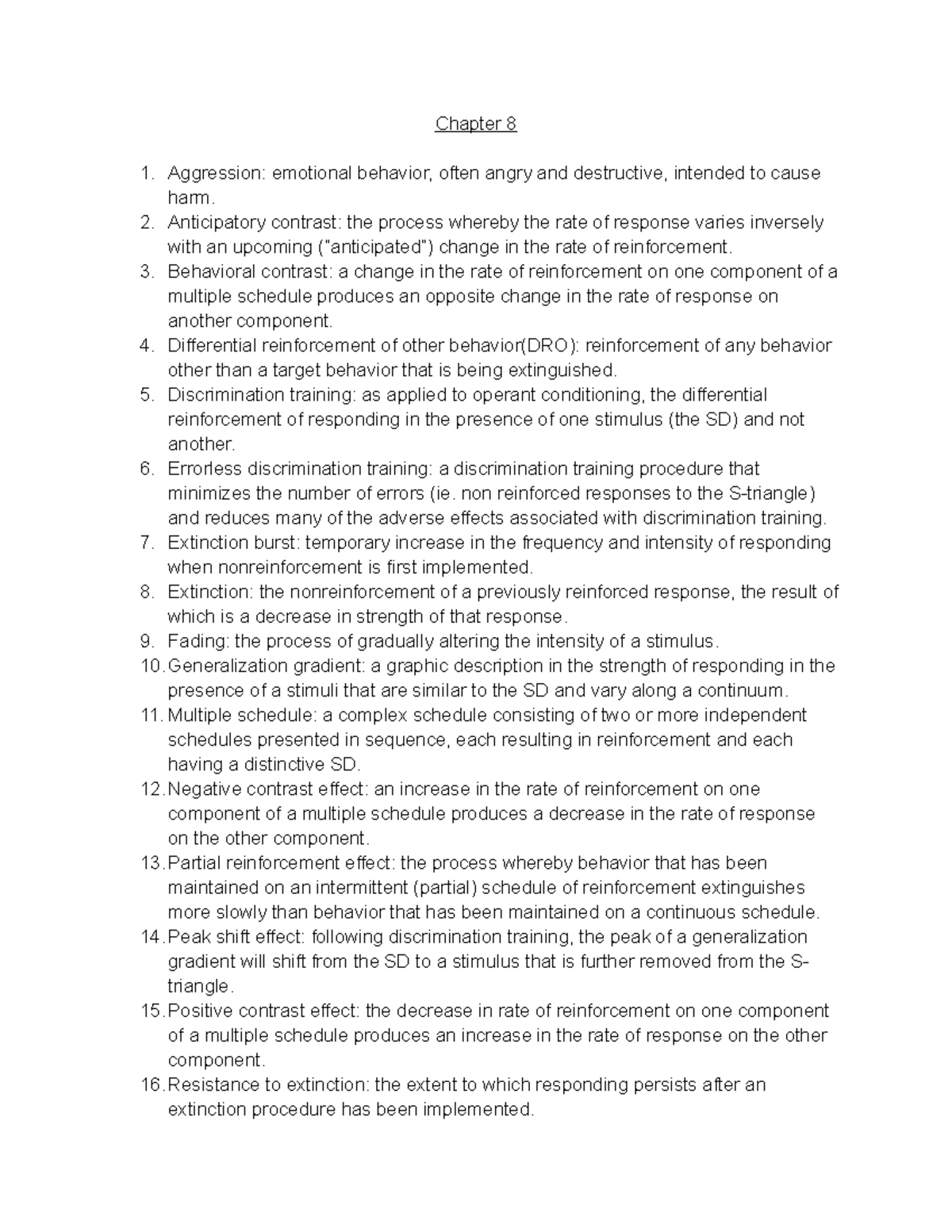 Psych Of Learning: CH8 Quiz Notes - Chapter 8 Aggression: Emotional ...