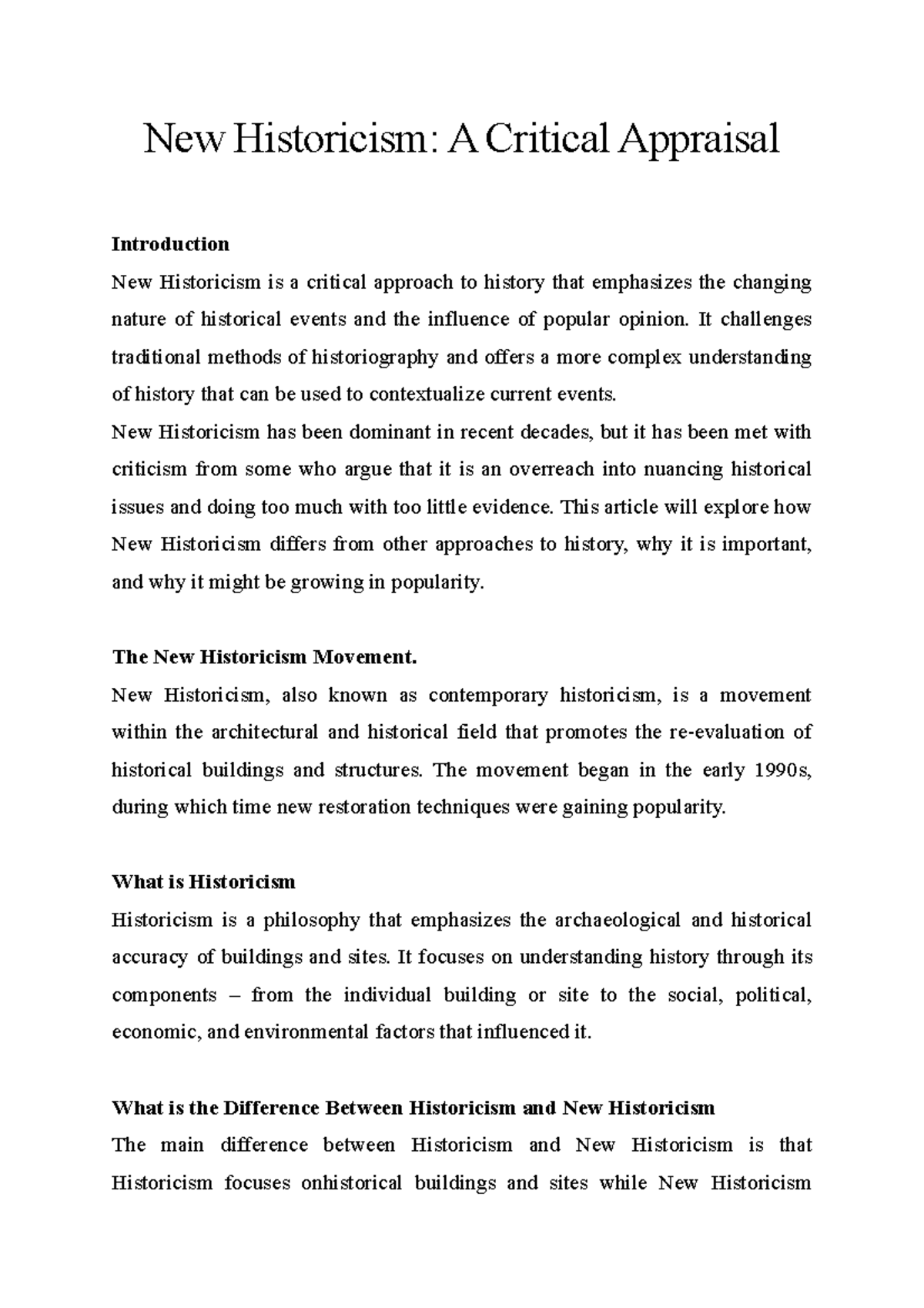 new-historicism-a-critical-appraisal-new-historicism-a-critical