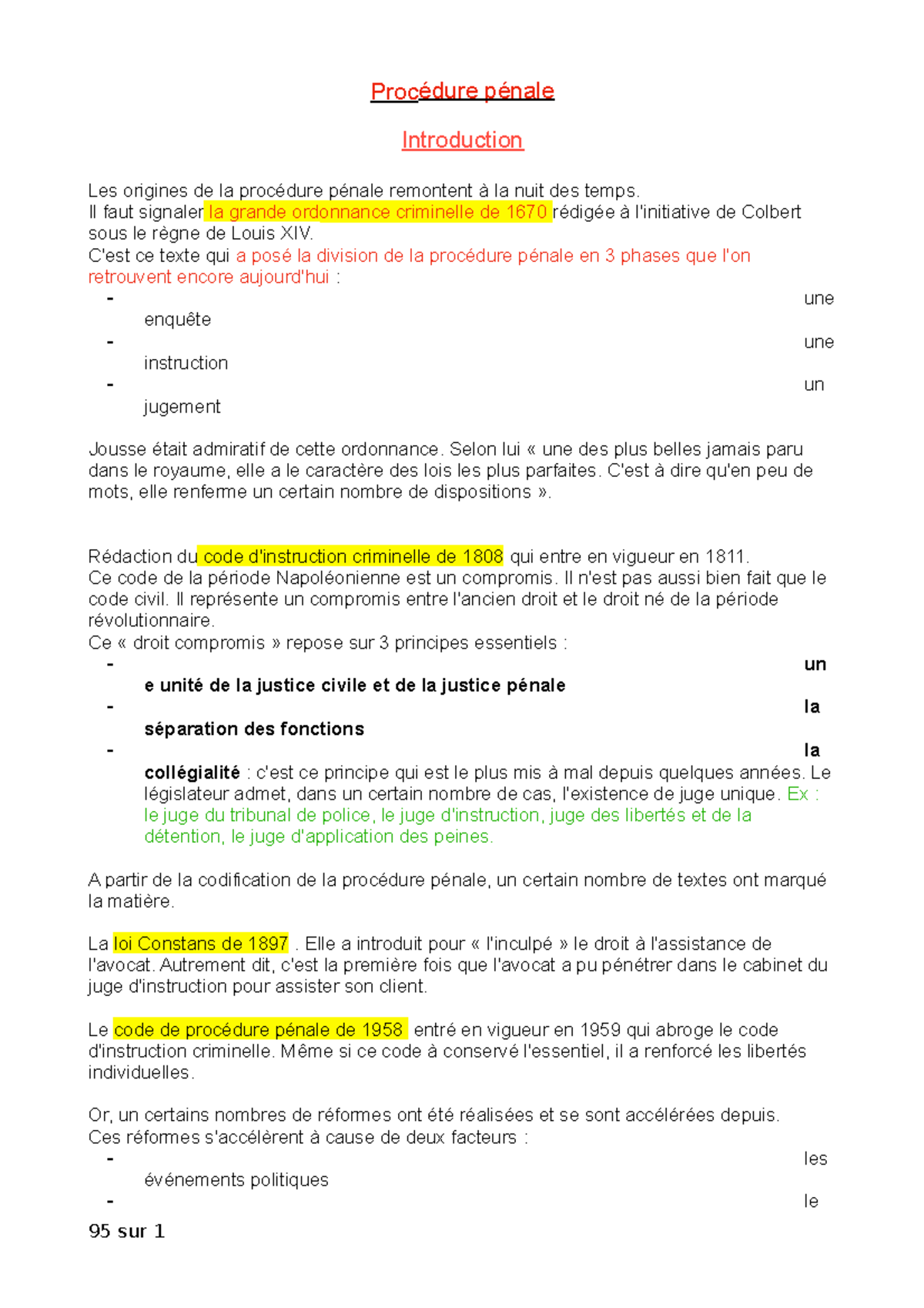 Procédure Pénal L2 S2 - Cour L2 - Procédure Pé Nale Introduction Les ...