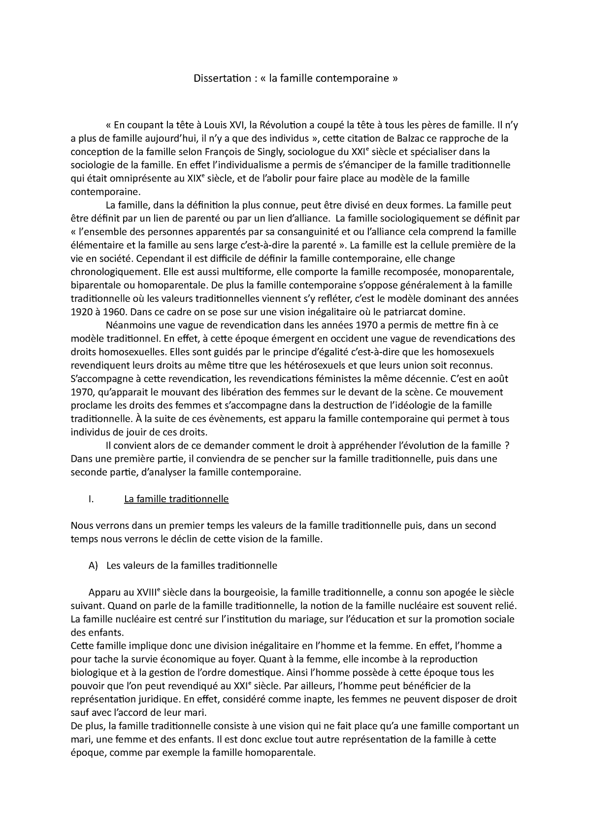 dissertation sur la famille pdf