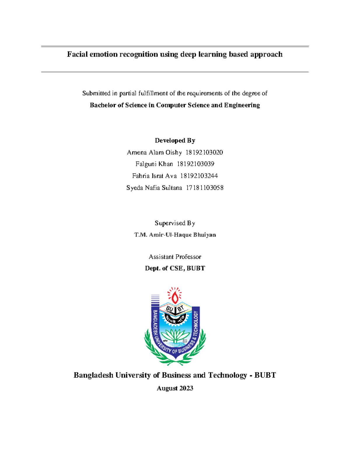 Final Capstone Project Report Final - Facial Emotion Recognition Using 