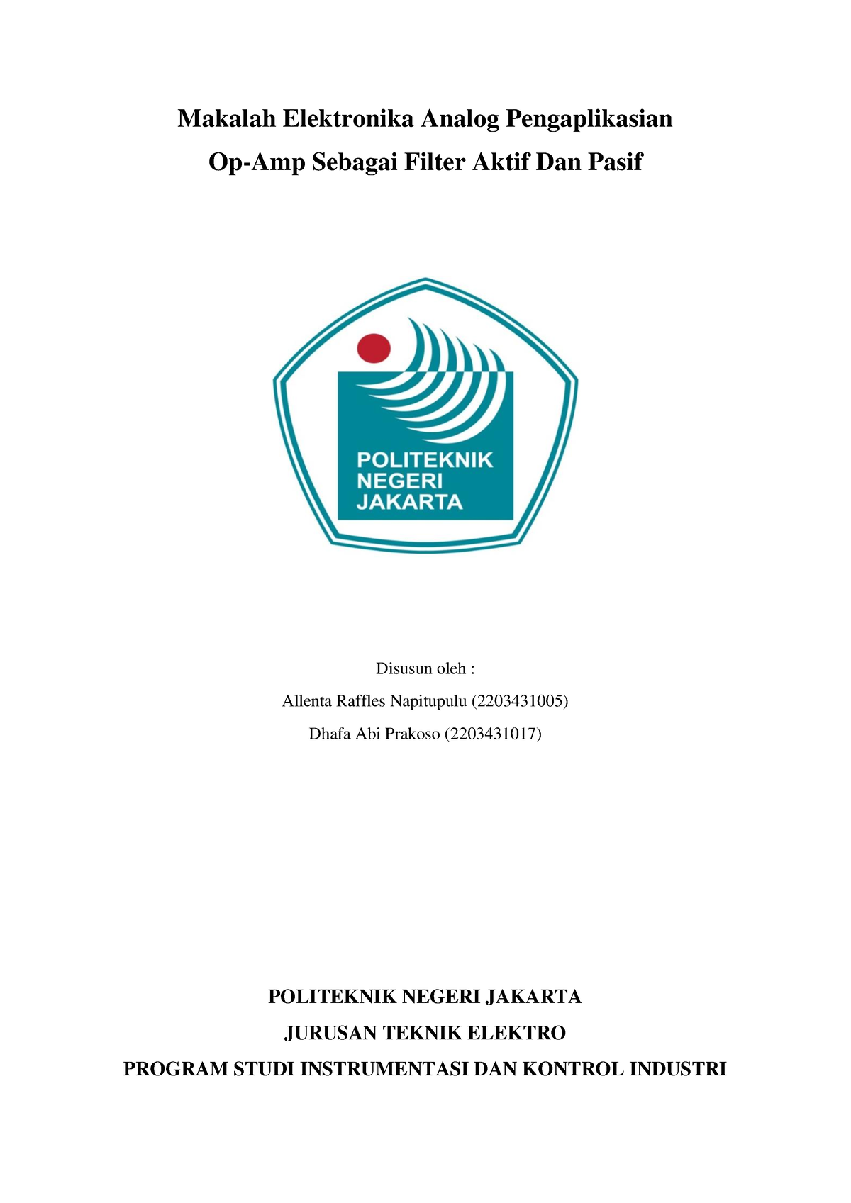 Tugas Akhir Allenta 01 Dhafa 03 - Makalah Elektronika Analog ...