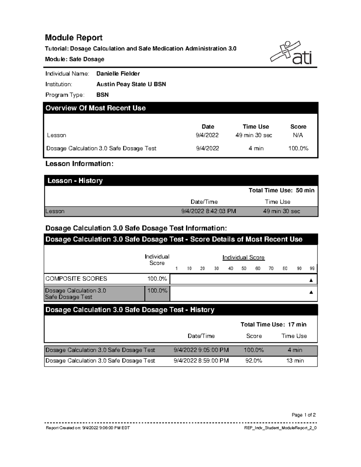 ATI Safe Dosage - notes - Module Report Tutorial: Dosage Calculation ...