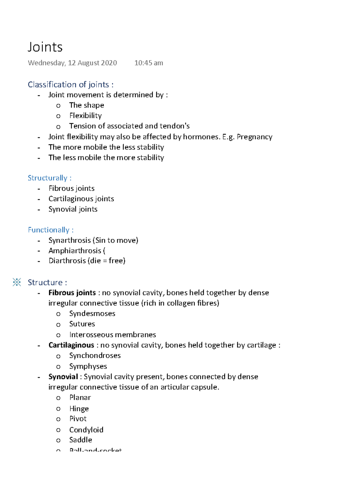 notes-for-types-of-joints-classification-of-joints-joint-movement