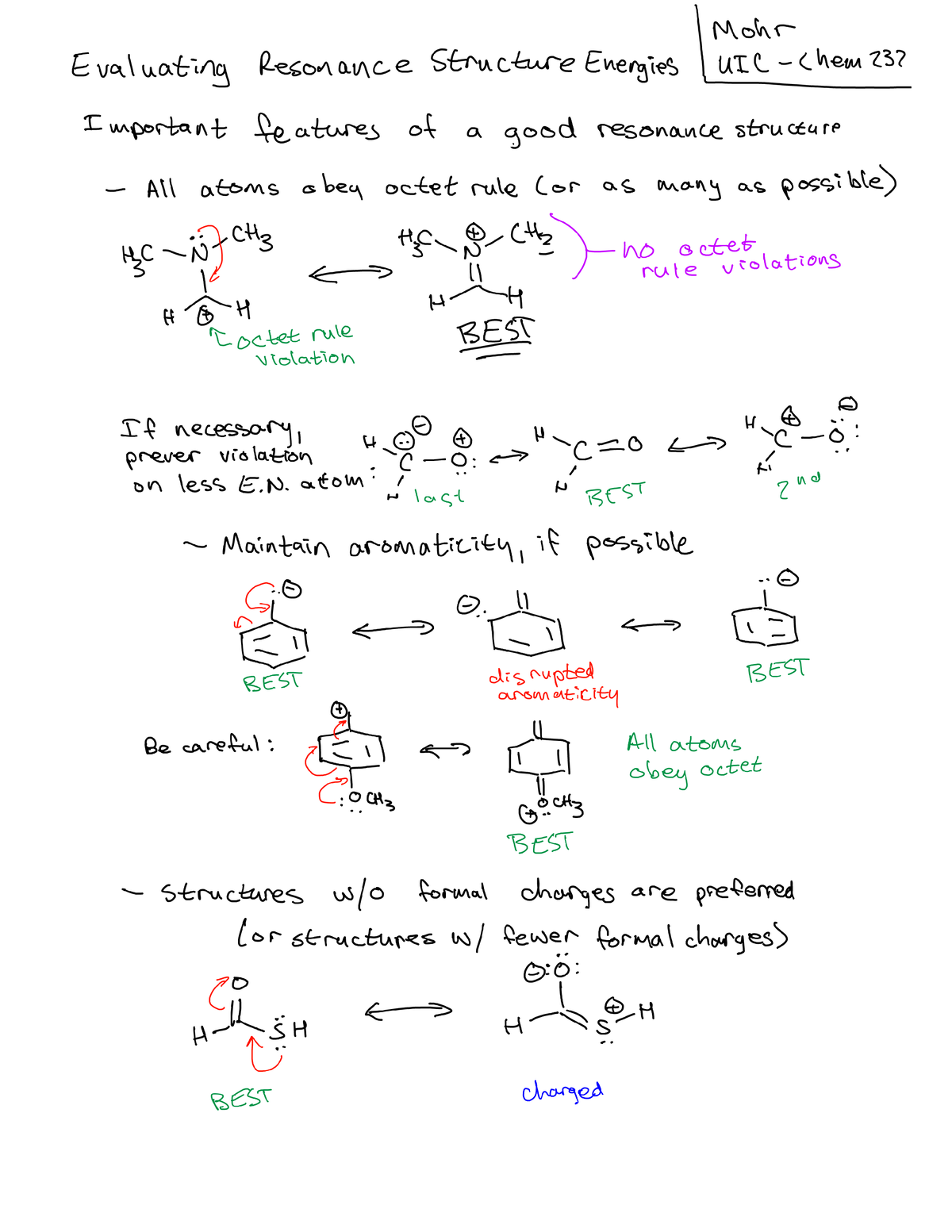 Evaluating resonance structures - CHEM 232 - Studocu