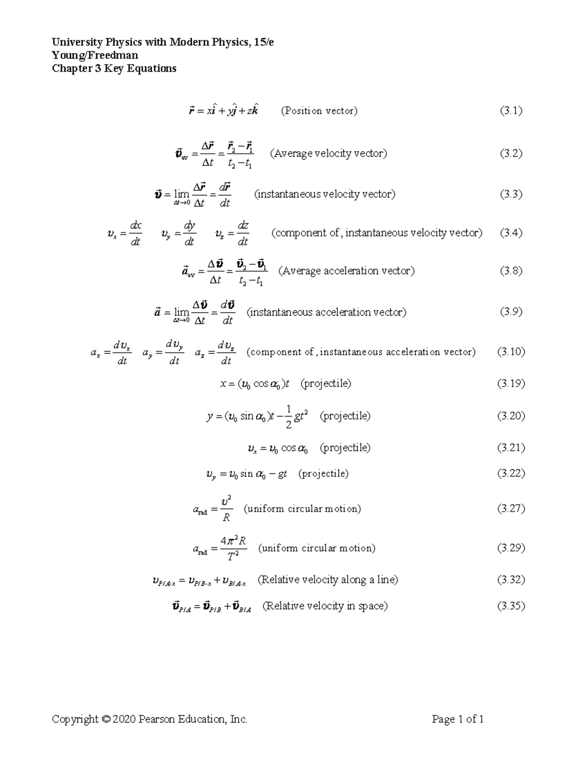 03 Key equation - Abebe Kebede - University Physics with Modern Physics ...