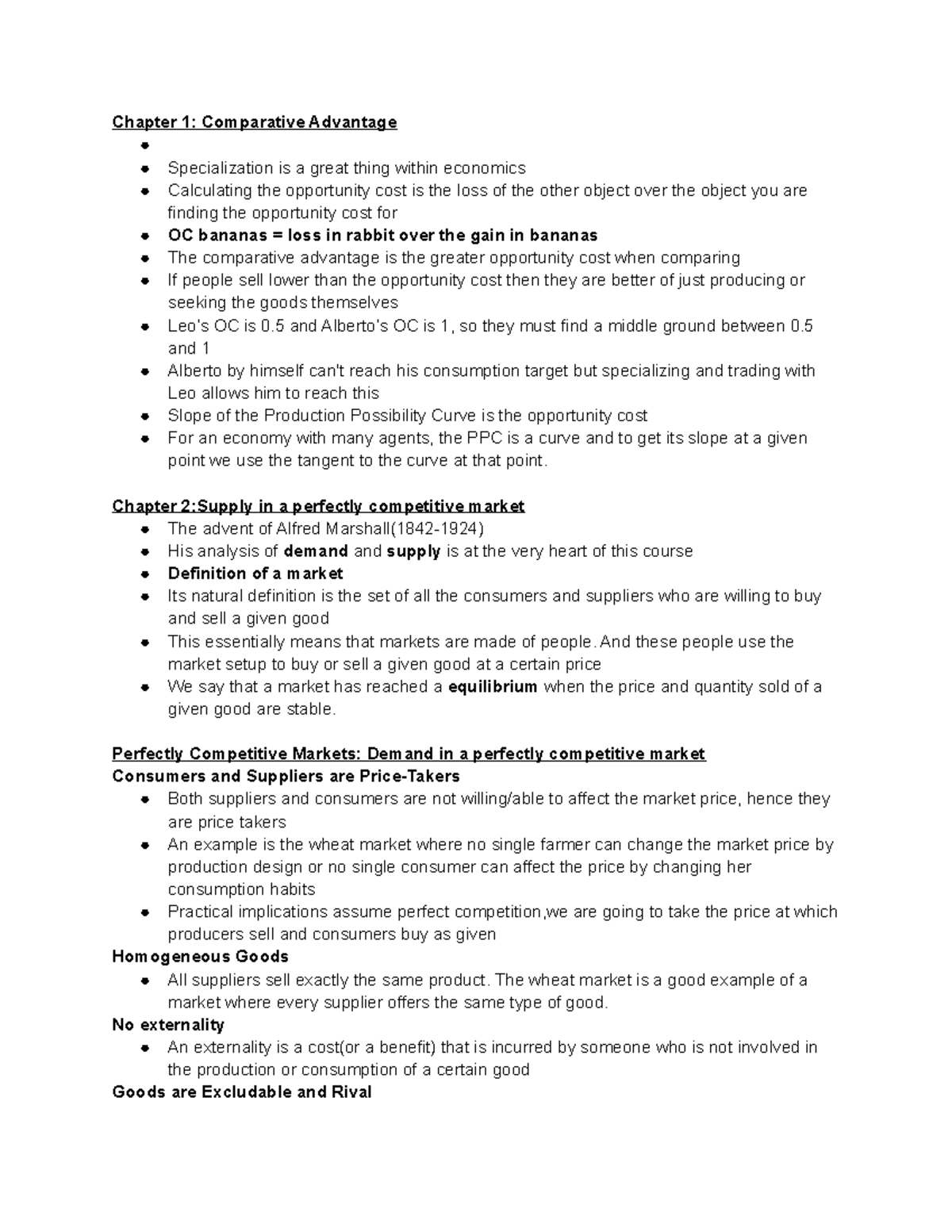 ECON 1101 Textbook Notes Chapters 1-3 - Chapter 1: Comparative ...