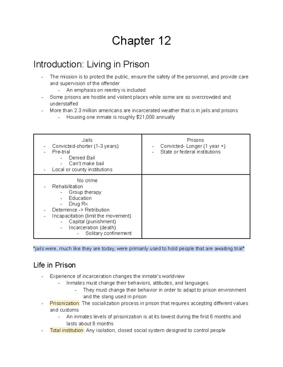 CJS.105.02 Chapter 12 Summary - Chapter 12 Introduction: Living In ...