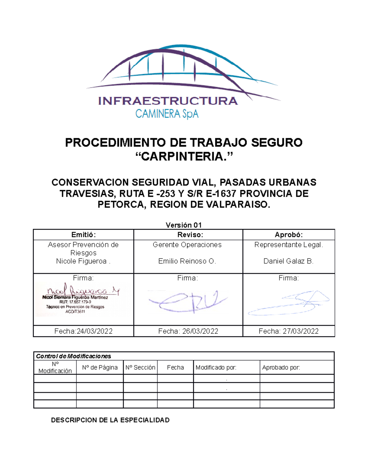 1.2.1.1 PT- Carpinteria 21Q - PROCEDIMIENTO DE TRABAJO SEGURO