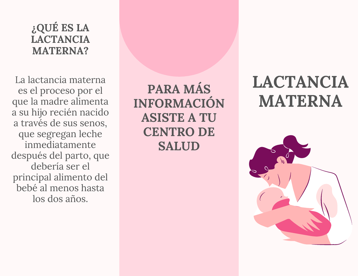 Tr Ptico Lactancia Materna Lactancia Materna Para M S Informaci N Asiste A Tu Centro De Salud