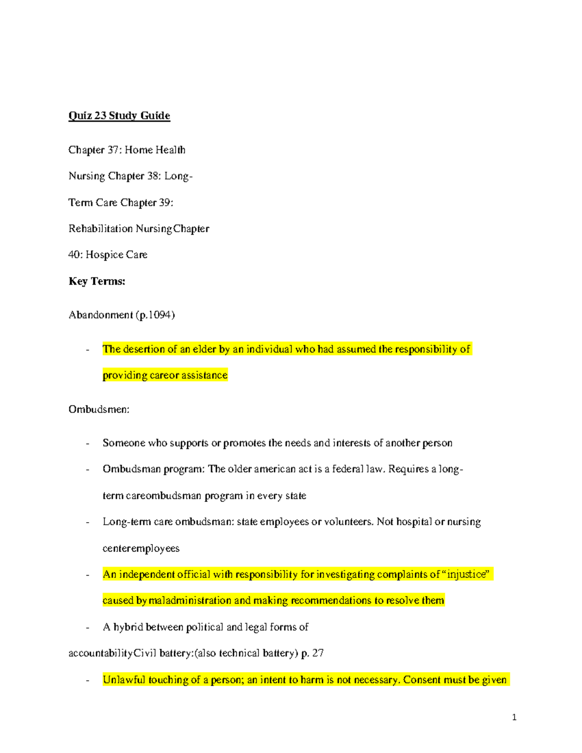 Ch 37 38 39 40 Home health nursing Quiz 23 Study Guide Chapter 37 Home Health Nursing Chapter