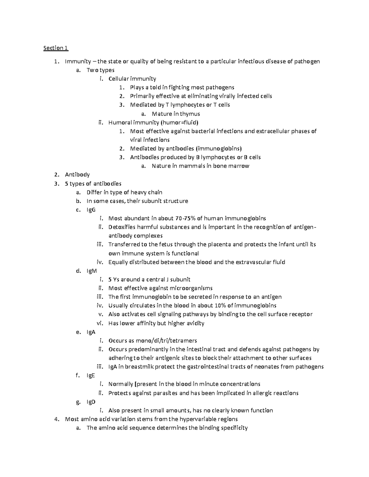 Cpt 7 Gn - Biochem I W Dr. Strickland - Section 1 Immunity – The State 