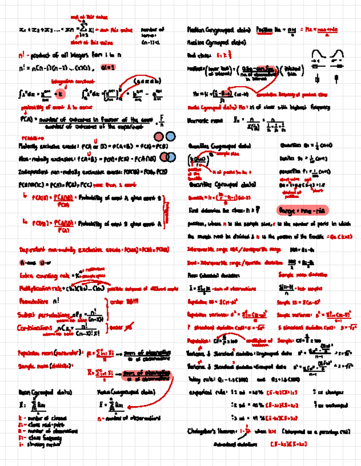 Biometry 214 formula sheet A1 - endat this valee x + cc2 + 3 cy ...