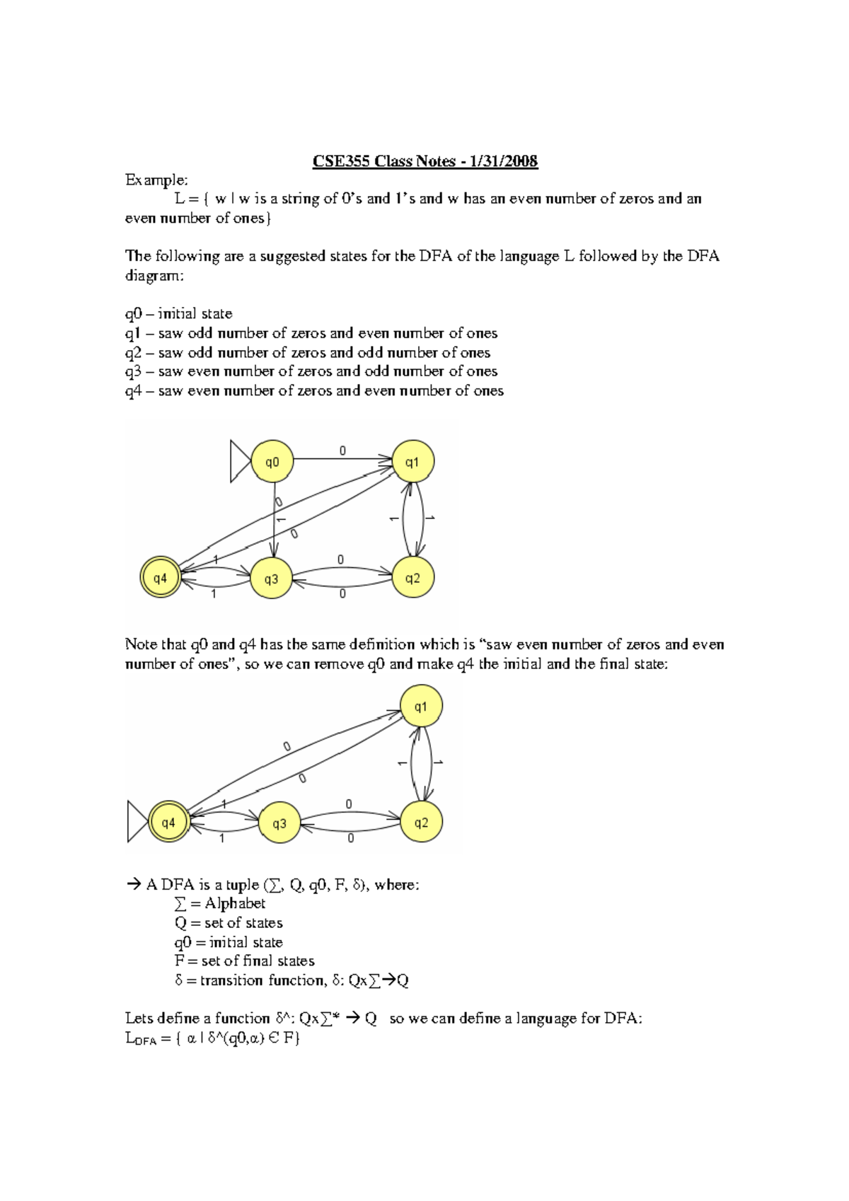 1 31 08 Class Notes Cse 355 Asu Studocu