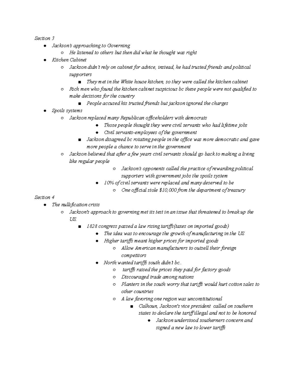 Lesson 14 Section 3-6 - Section 3 Jackson’s approaching to Governing He ...