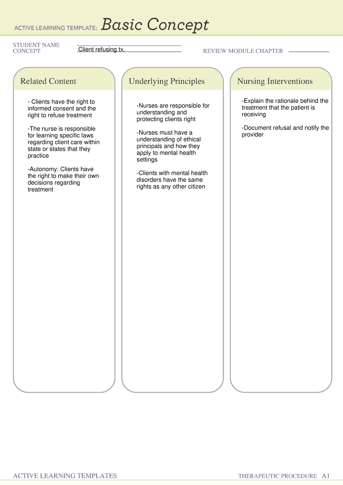 Ati temp-refusal - Coursework done by student, All answers may not be ...