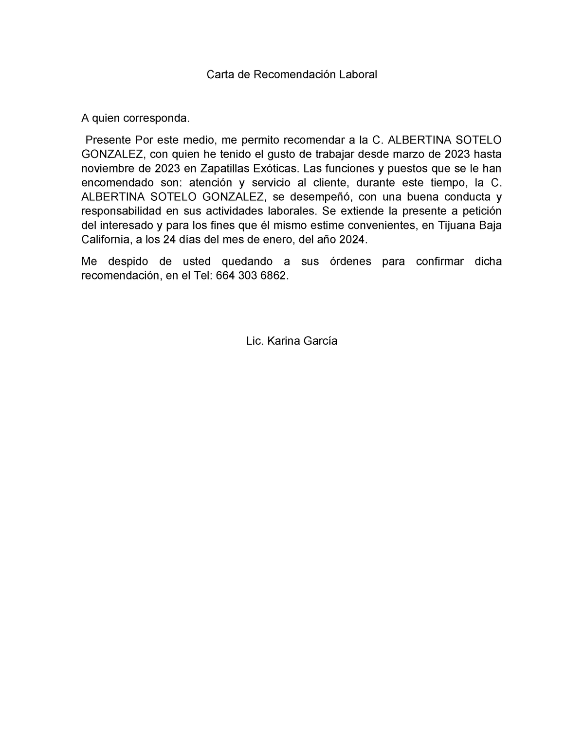 Carta De Recomendación Laboral Carta De Recomendación Laboral A Quien Corresponda Presente 3902