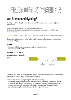 Sammanfattning Av Boken Ekonomistyrning - Sammanfattning ”Den Nya ...