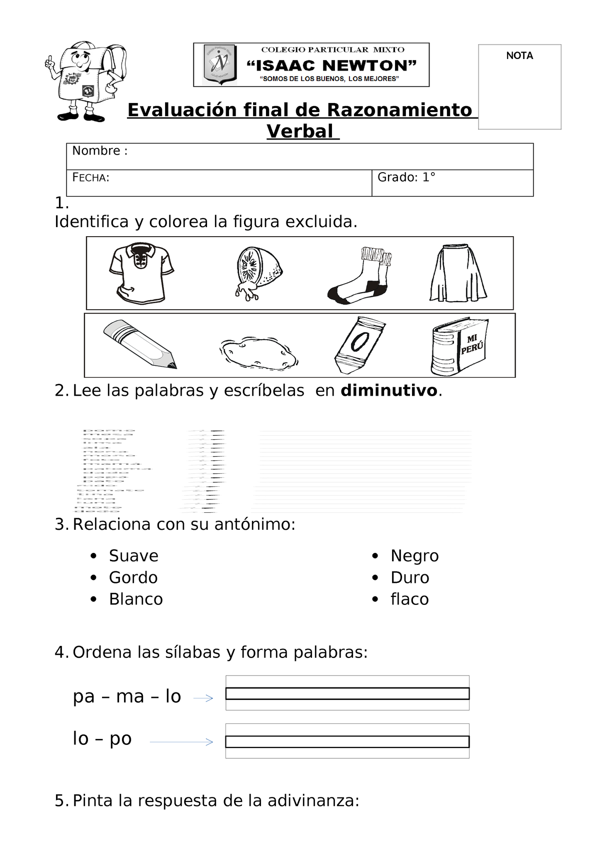 Examen Bimestral IV - Evaluaciones Para Docentes - Evaluación Final De ...