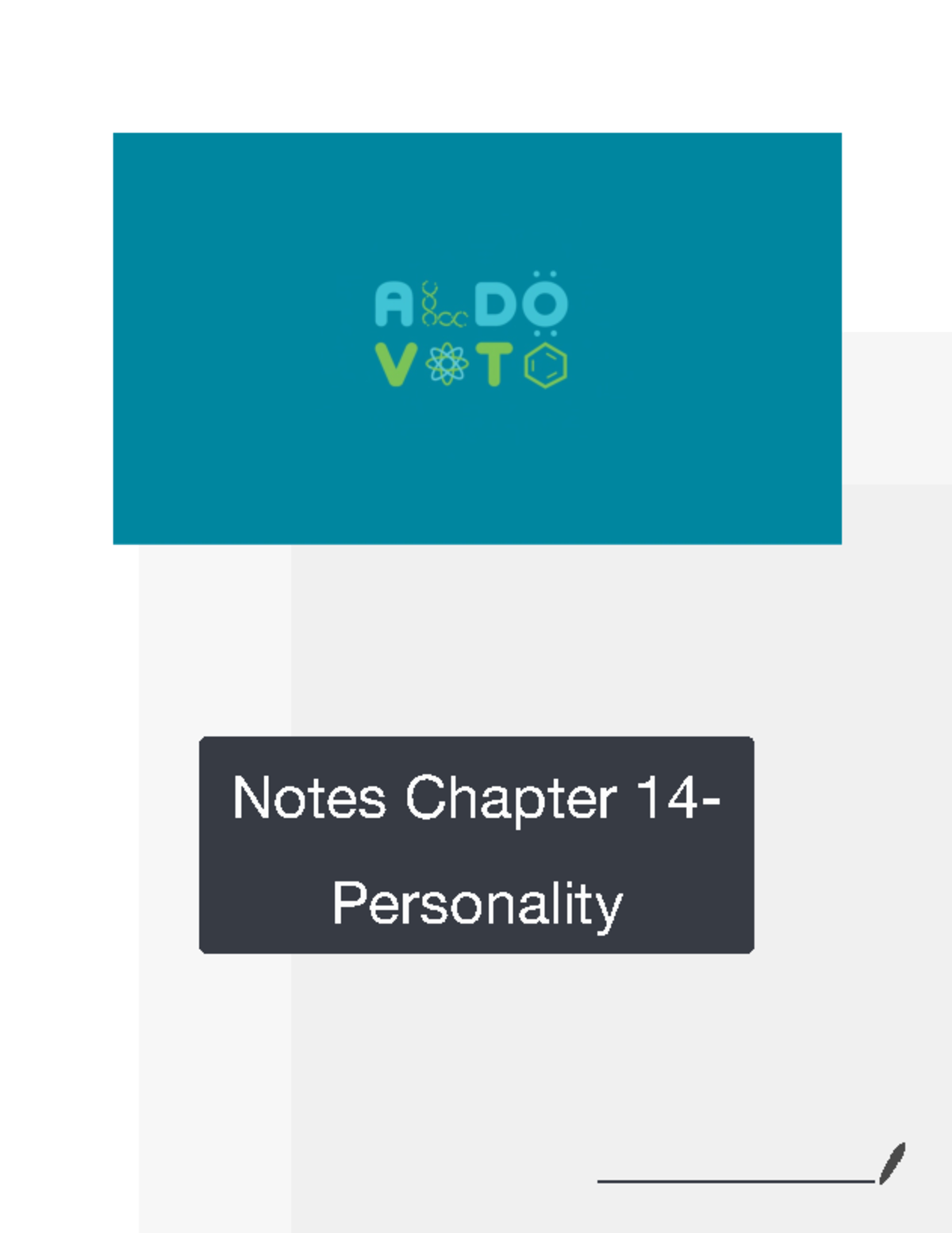 Ch. 14 Personality - Notes Chapter 14- Personality Introduction To ...